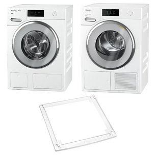 Miele White Edition (стиральная машина WWV980WPS + сушильная машина TWV780WP + монтажный элемент WTV502) фото