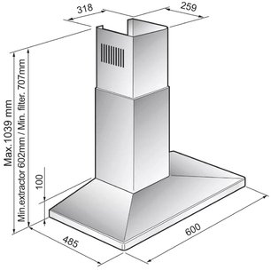 Вытяжка Кертинг KHC 6730 X фото 2 Вытяжка Korting KHC 6730 X фото 2