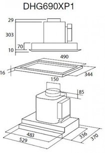 Вытяжка Де Дитрих DHG 690 XP 1 фото 3 Вытяжка De Dietrich DHG 690 XP 1 фото 3