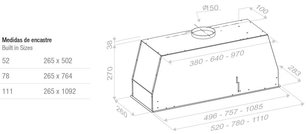 Встраиваемая вытяжка Pando NCR/78 IX-CR.BLANCO V.850 SEC фото 3