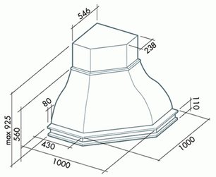 Вытяжка Фалмек Iris Tulip ANG (600) S вишня фото Вытяжка Falmec Iris Tulip ANG (600) S вишня фото