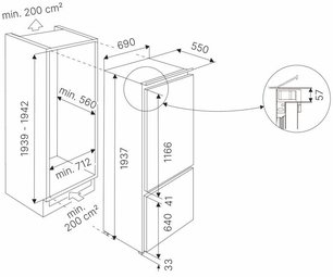 Встраиваемый холодильник Куперсбуш FKGF 9855.0i фото 2 Встраиваемый холодильник Kuppersbusch FKGF 9855.0i фото 2