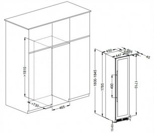 Винный шкаф Мэйвел MV106-KST2 Slim фото 4 Винный шкаф Meyvel MV106-KST2 Slim фото 4