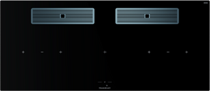 Индукционная варочная поверхность с вытяжкой Kuppersbusch с чёрными ручками KMI 12850.0 SR-S Stainless steel фото