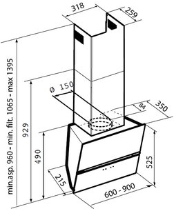 Вытяжка Кертинг KHC 99080 GN фото 2 Вытяжка Korting KHC 99080 GN фото 2