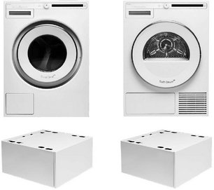Asko Classic 12 (стиральная машина W2086C.W/3 + сушильная машина T208H.W + напольный ящик HPS5323W (2 шт)) фото