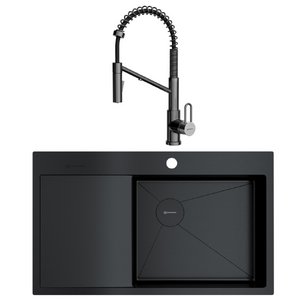 Omoikiri (мойка AKISAME 86 SIDE GB-R + смеситель MIKAWA 2 PLUS-SB GB) фото