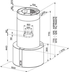 Настенная вытяжка Фабер Cassiopea Isola EG10 X/V A50 фото 3 Настенная вытяжка Faber Cassiopea Isola EG10 X/V A50 фото 3