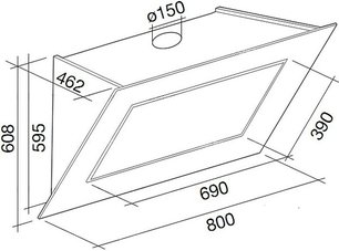 Вытяжка Фалмек Quasar 80 Vetro (800) stec white фото 3 Вытяжка Falmec Quasar 80 Vetro (800) stec white фото 3