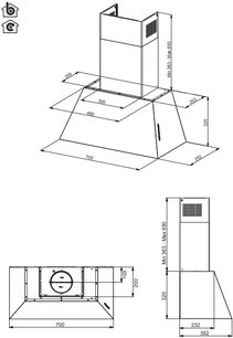 Вытяжка настенная Бертаззони KR70HER1NDA фото 3 Вытяжка настенная Bertazzoni KR70HER1NDA фото 3