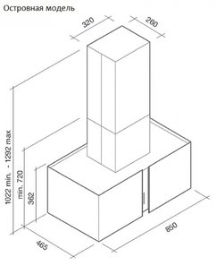Вытяжка Фалмек Mirabilia Isola 67 Alphabet Vetro (800) ECP фото 2 Вытяжка Falmec Mirabilia Isola 67 Alphabet Vetro (800) ECP фото 2