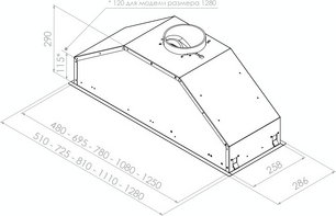 Встраиваемая вытяжка Pando GTI/510 NEGRO V.1050 ECO SEC PLUS фото 2