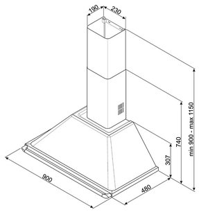 Вытяжка Смег KT90BL фото 2 Вытяжка Smeg KT90BL фото 2
