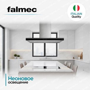 Вытяжка Falmec Luce 90 Glass Black wall фото 4
