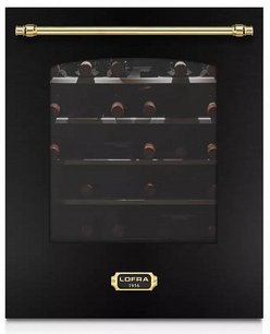 Встраиваемый винный шкаф Lofra ZBRNM36T BRASS две зоны фото