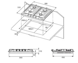 Независимая варочная панель Куперсберг FV6TG X фото 2 Независимая варочная панель Kuppersberg FV6TG X фото 2
