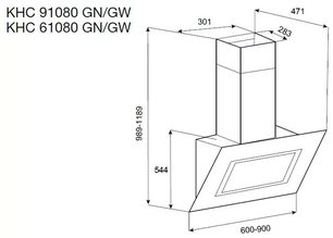 Вытяжка Korting KHC 91080 GW фото 3