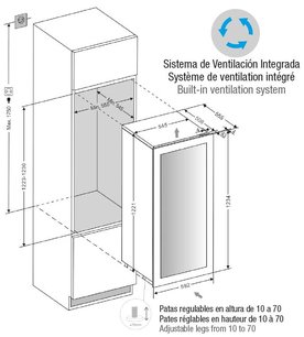 Встраиваемый винный шкаф Пандо PVMAV 124-70CRR фото 3 Встраиваемый винный шкаф Pando PVMAV 124-70CRR фото 3