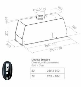 Встраиваемая вытяжка Pando NEO/52 INOX V. 830 SEC фото 2