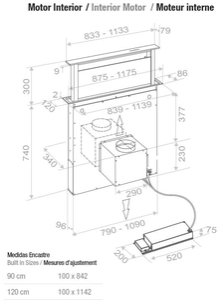 Встраиваемая в столешницу вытяжка Пандо E-320/120 INOX V.950 SEC фото 3 Встраиваемая в столешницу вытяжка Pando E-320/120 INOX V.950 SEC фото 3