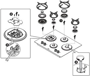 Газовая варочная панель Баразза 1PMD64 фото 3 Газовая варочная панель Barazza 1PMD64 фото 3