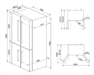 Холодильник Смег FQ60X2PE1 фото 3 Холодильник Smeg FQ60X2PE1 фото 3