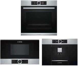 Bosch (духовой шкаф HSG636BS1 + кофемашина CTL636ES1 + микроволновая печь BFR634GS1) фото