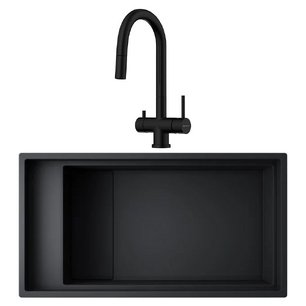 Omoikiri (мойка KINARU PRO 86-U/I GB + смеситель AKITA-S GB) фото