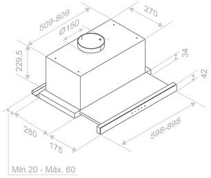 Встраиваемая вытяжка Пандо IES/90 IX TOUCH CT NEGRO 850 SEC фото 4 Встраиваемая вытяжка Pando IES/90 IX TOUCH CT NEGRO 850 SEC фото 4