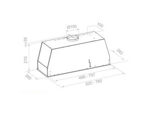 Встраиваемая вытяжка Pando NEO/78 INOX V.850 SEC фото 2