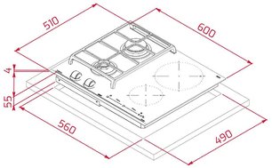 Варочная панель Teka HYBRID JZC 64322 ABN BLACK фото 2