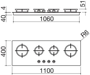 Газовая варочная панель Баразза 1PMD104N фото 3 Газовая варочная панель Barazza 1PMD104N фото 3