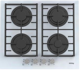 Газовая стеклянная варочная панель Кертинг HGG 6805 CW фото Газовая стеклянная варочная панель Korting HGG 6805 CW фото