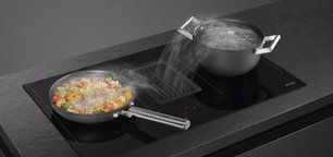 Индукционная варочная панель со встроенной вытяжкой Smeg HOBD482D фото 3