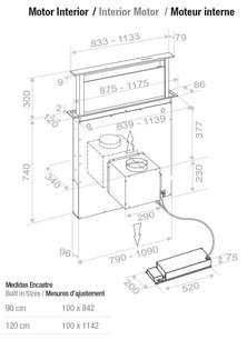Встраиваемая в столешницу вытяжка Пандо E-320/120 IX-CR.TOUCH V.2000 фото 4 Встраиваемая в столешницу вытяжка Pando E-320/120 IX-CR.TOUCH V.2000 фото 4
