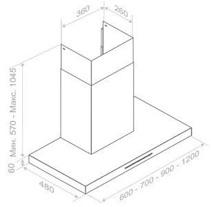 Вытяжка Пандо P-825/60 IX V.850 ECO SEC PLUS фото 3 Вытяжка Pando P-825/60 IX V.850 ECO SEC PLUS фото 3