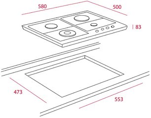 Варочная панель Тека EH 60 4G AI AL TR CI NAT VANIL. OS фото 2 Варочная панель Teka EH 60 4G AI AL TR CI NAT VANIL. OS фото 2