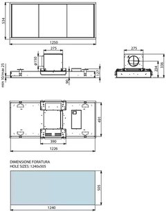 Встраиваемая вытяжка Фалмек Skema 120 steel фото 3 Встраиваемая вытяжка Falmec Skema 120 steel фото 3