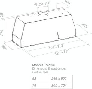 Встраиваемая вытяжка Pando NEO/78 INOX V. 830 SEC фото 2