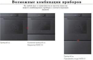 Духовой шкаф Фауцуг Combair V4000 60P C4T-21055 (черное стекло) фото 2 Духовой шкаф V-ZUG Combair V4000 60P C4T-21055 (черное стекло) фото 2