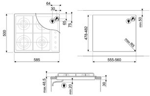 Варочная панель Смег S64SB фото 2 Варочная панель Smeg S64SB фото 2