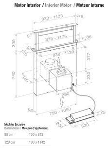 Встраиваемая в столешницу вытяжка Пандо E-320/120 IX-CR.TOUCH V.950 SEC фото 3 Встраиваемая в столешницу вытяжка Pando E-320/120 IX-CR.TOUCH V.950 SEC фото 3