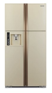 Холодильник Хитачи R-W722FPU1X GGL бежево-золотистое стекло фото Холодильник Hitachi R-W722FPU1X GGL бежево-золотистое стекло фото
