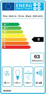 Встраиваемая вытяжка Falmec GRUPPO INCASSO PLUS 70 BK фото 3