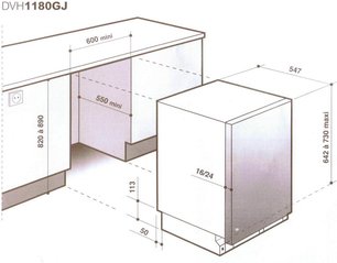 Посудомоечная машина Де Дитрих DVH 1180 GJ фото 2 Посудомоечная машина De Dietrich DVH 1180 GJ фото 2