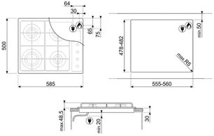 Варочная панель Смег S64SN фото 2 Варочная панель Smeg S64SN фото 2