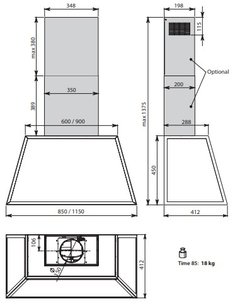 Вытяжка Фалмек TIME 115 pewter фото 3 Вытяжка Falmec TIME 115 pewter фото 3