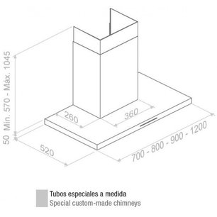 Вытяжка Пандо P-401/80 IX 1250 ECO SEC фото 3 Вытяжка Pando P-401/80 IX 1250 ECO SEC фото 3