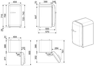Мини-бар Смег FAB5ROR3 фото 3 Мини-бар Smeg FAB5ROR3 фото 3