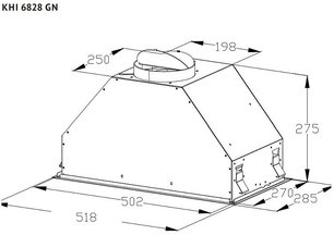 Встраиваемая вытяжка Кертинг KHI 6828 GN фото 3 Встраиваемая вытяжка Korting KHI 6828 GN фото 3